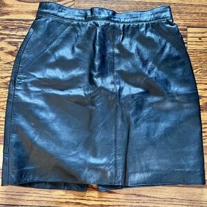 Saks Fifth Avenue Shiny Black Pencil Skirt